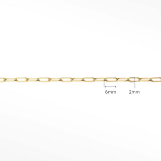 Permanent chains paperclip 6x2mm | 14/20 gold filled yellow
