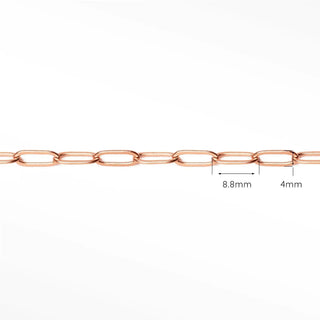 Permanent chains paperclip 8.8x4mm | 14/20 gold filled rose