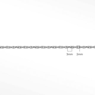 Permanent chains rope 3x2mm | sterling silver