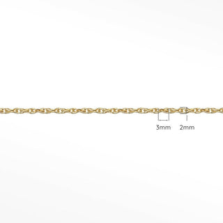 Permanent chains rope 3x2mm | 14/20 gold filled yellow