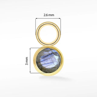 Brilliant round natural gemstone 14k yellow gold simple bezel charm