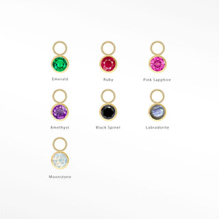 Permanent Jewelry Charms Brilliant Round Natural Gemstone | 14K Yellow