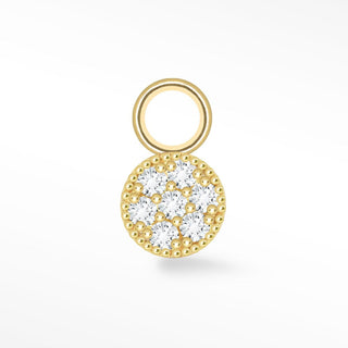 Permanent Jewelry Charms Diamond Glazed Donut | 14K Yellow