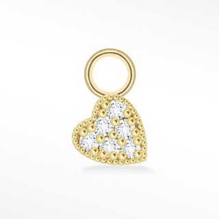 Permanent Jewelry Charms Diamond Heart | 14K Yellow