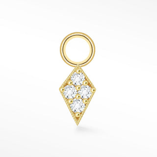 Permanent Jewelry Charms Diamond Kite | 14K Yellow