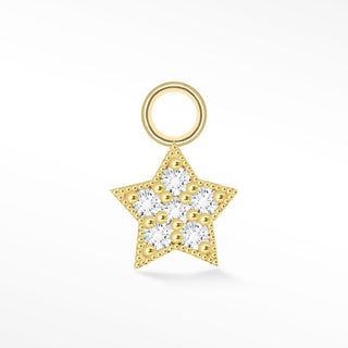 Permanent Jewelry Charms Diamond Star | 14K Yellow