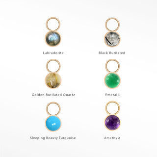 Permanent Jewelry Charms Nomad Natural Gemstone | 14K Yellow