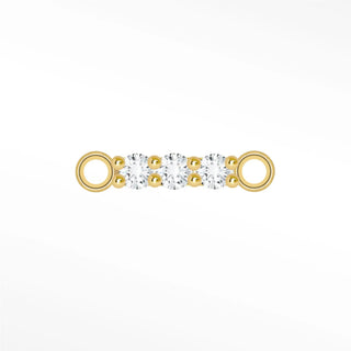 Diamond 14k yellow connectors for permanent jewelry - 14k gold / single - unclassified