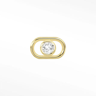 Permanent connectors diamond bezel round mariner | 14k yellow