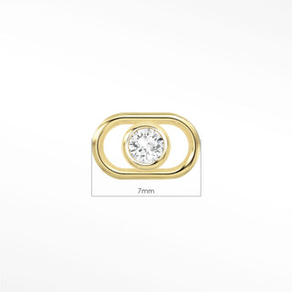 Permanent connectors diamond bezel round mariner | 14k yellow