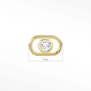 Permanent connectors diamond bezel round mariner | 14k yellow