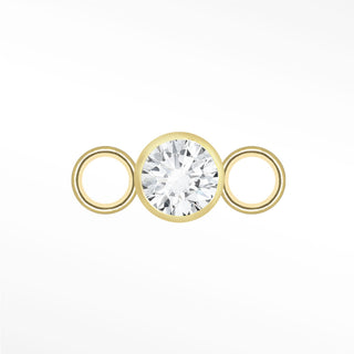 Permanent connectors diamond bezel | 14k yellow