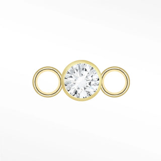 Permanent connectors diamond bezel | 14k yellow