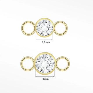 Diamond bezel connectors 14k yellow for permanent jewelry - 14k gold / 2.5mm / single - unclassified