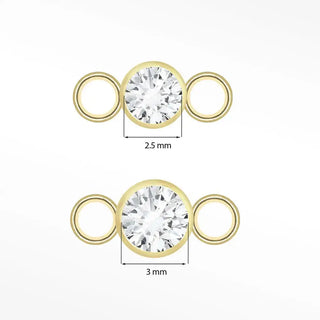 Diamond bezel connectors 14k yellow for permanent jewelry - 14k gold / 2.5mm / single - unclassified