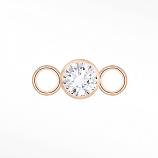Permanent connectors diamond bezel | 14k rose