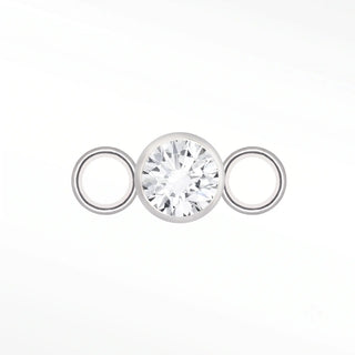 Permanent connectors diamond bezel | 14k white
