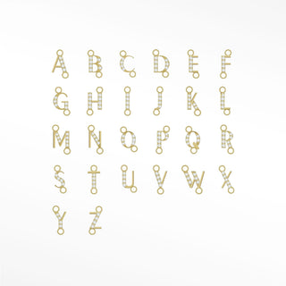 Permanent connectors diamond initial 6mm sideways | 14k yellow