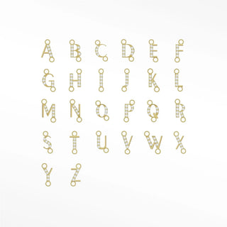 Permanent connectors diamond initial 6mm sideways | 14k yellow