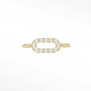 Permanent connectors diamond pave paperclip | 14k yellow