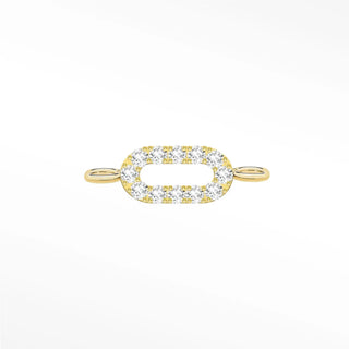 Permanent connectors diamond pave paperclip | 14k yellow