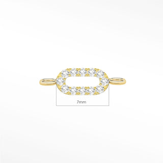 Permanent connectors diamond pave paperclip | 14k yellow