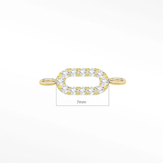 Permanent connectors diamond pave paperclip | 14k yellow
