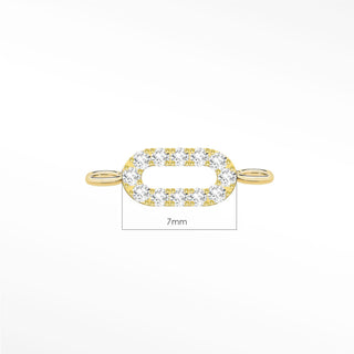 Permanent connectors diamond pave paperclip | 14k yellow