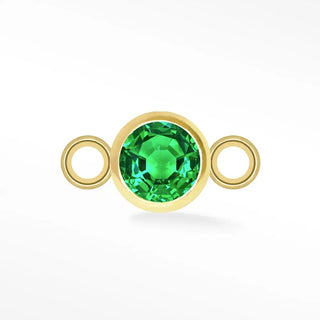 Permanent connectors natural gemstone simple bezel 3mm | 14k yellow