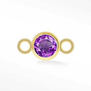 Permanent connectors natural gemstone simple bezel 3mm | 14k yellow