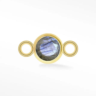 Permanent connectors natural gemstone simple bezel 3mm | 14k yellow