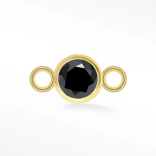 Permanent connectors natural gemstone simple bezel 3mm | 14k yellow