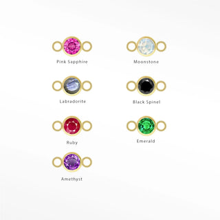 Permanent connectors natural gemstone simple bezel 3mm | 14k yellow