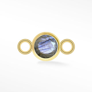 Permanent connectors natural gemstone simple bezel 3mm | 14k yellow