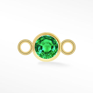 Permanent connectors natural gemstone simple bezel 3mm | 14k yellow