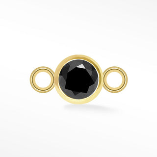 Permanent connectors natural gemstone simple bezel 3mm | 14k yellow