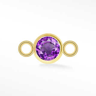 Permanent connectors natural gemstone simple bezel 3mm | 14k yellow