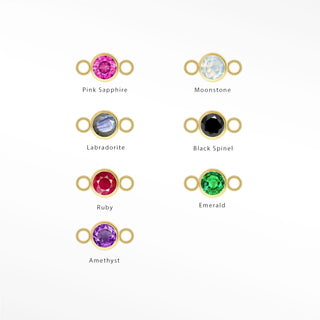 Permanent connectors natural gemstone simple bezel 3mm | 14k yellow