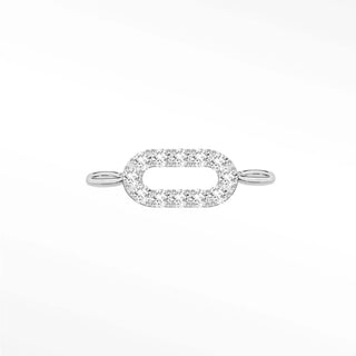 Permanent connectors moissanite pave paperclip | sterling silver