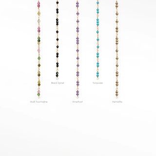 Permanent necklace ethereal natural gemstone | 14k yellow