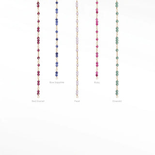 Permanent necklace ethereal natural gemstone | 14k yellow