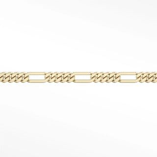 Permanent necklace figaro 3mm designer line | 14k yellow