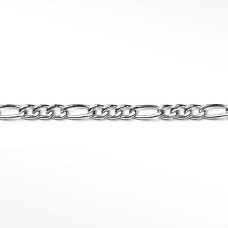 Permanent necklace figaro 3mm sterling silver - no clasp