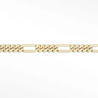 Permanent necklace figaro 4mm designer line | 14k yellow