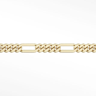 Permanent Necklace Figaro 5mm Designer Line | 14K Yellow