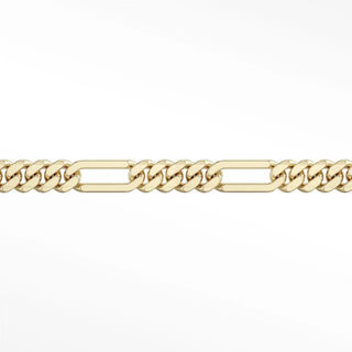 Permanent necklace figaro 5mm designer line | 14k yellow