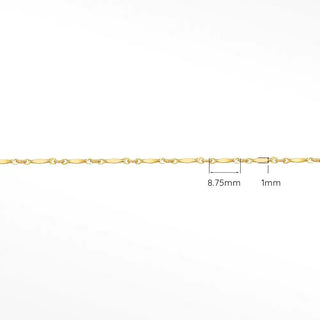 Permanent necklace horizon line yellow gold filled - no clasp