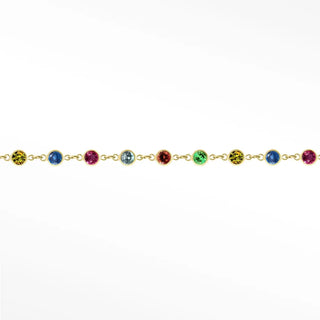 Elevate your style with the 14k gold multi tourmaline prismatic 3mm permanent necklace. Custom-fitted and welded