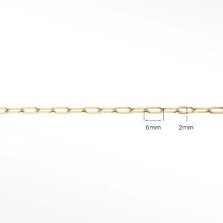 Permanent necklace paperclip 6x2mm yellow gold filled - no clasp