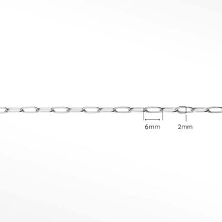 Permanent necklace paperclip 7x3mm sterling silver - no clasp